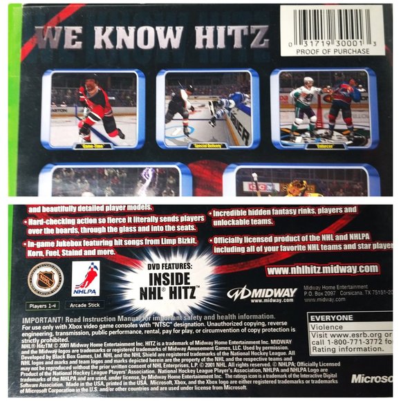 NHL Hitz 20-02 Microsoft Original XBOX Game 2001 Black Box, Case Manual Included - Picture 4 of 6